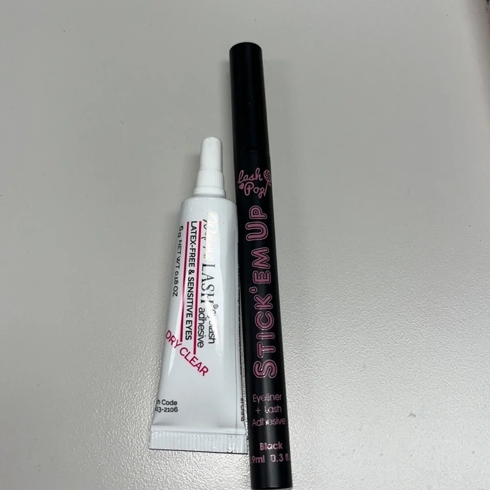 Eyelash essential bundle with bag, glue and eyeliner glue, all new unused 6 sets